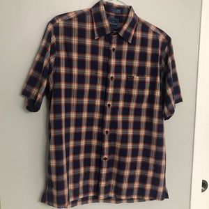 Façonnable checkered short sleeve button up shirt
